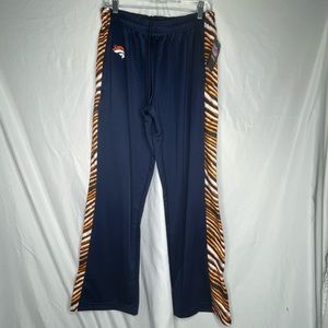 NWT NFL Denver Broncos OnField Ankle Zip Side Pockets Casual Track Pants Medium